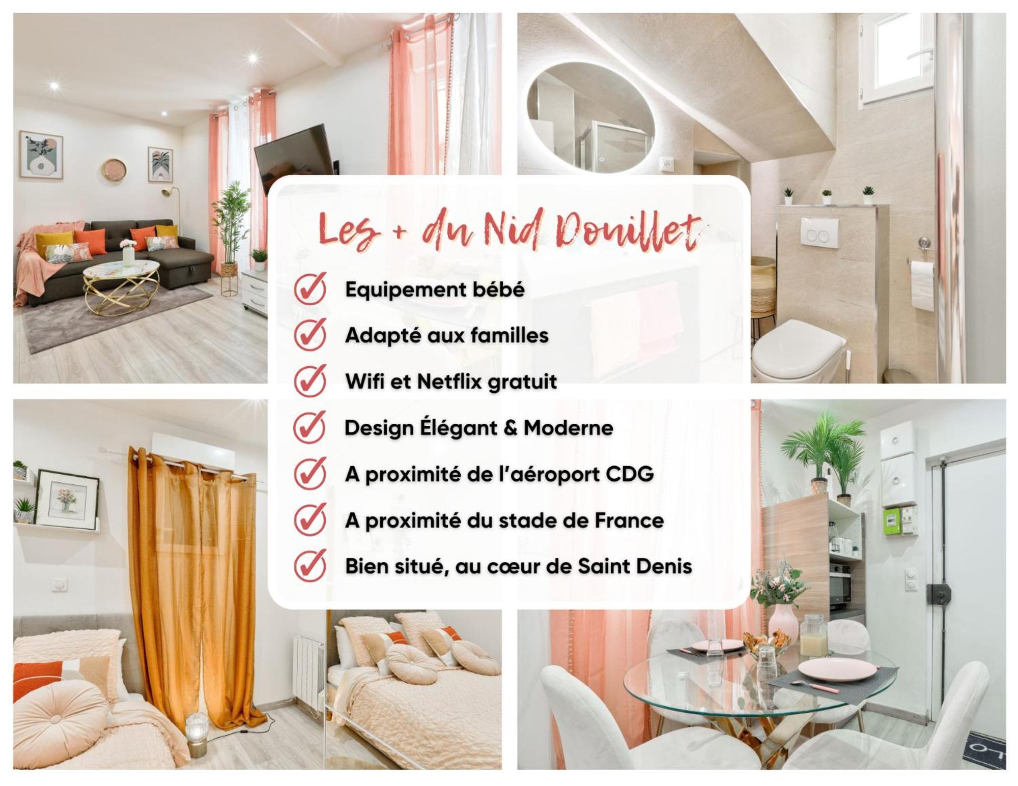 Le Nid Douillet Appartement Confortable A 5 Min Du Stade De France Et Proche De L'Aeroport Cdg Saint-Denis  Exterior photo